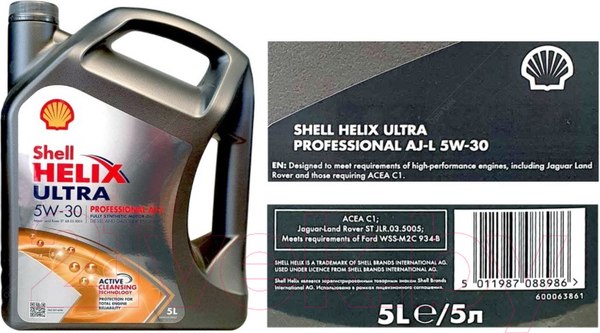 Изображение товара Моторное масло Shell Helix Ultra Professional AJ-L 5W30 (5л)