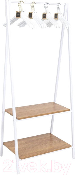 Изображение товара Стойка для одежды AksHome Capella (белый/коричневый)