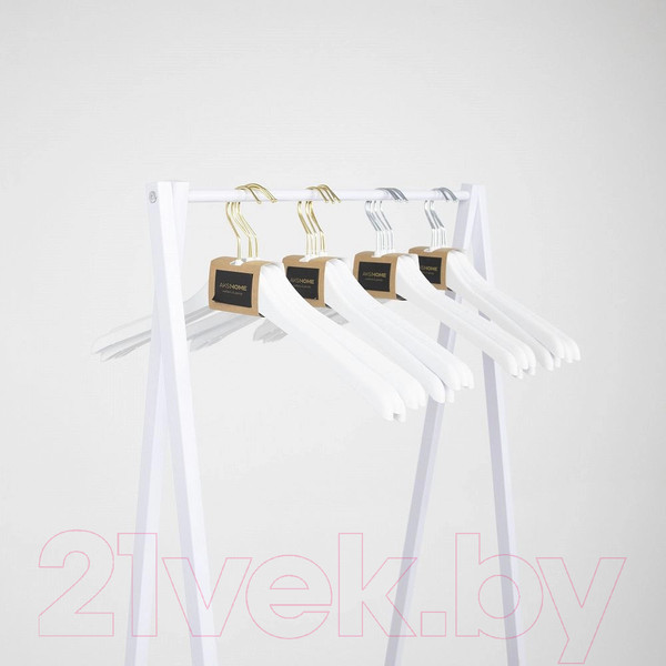 Изображение товара Стойка для одежды AksHome Capella (белый/коричневый)