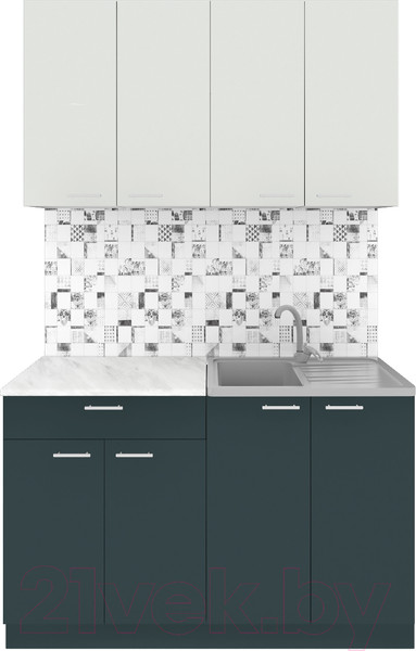 Изображение товара Кухонный гарнитур Агута Альфа 1.2 (бензин/холодный серый/этория)