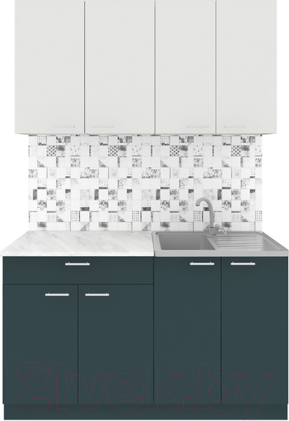 Изображение товара Кухонный гарнитур Агута Альфа 1.4 (бензин/холодный серый/этория)