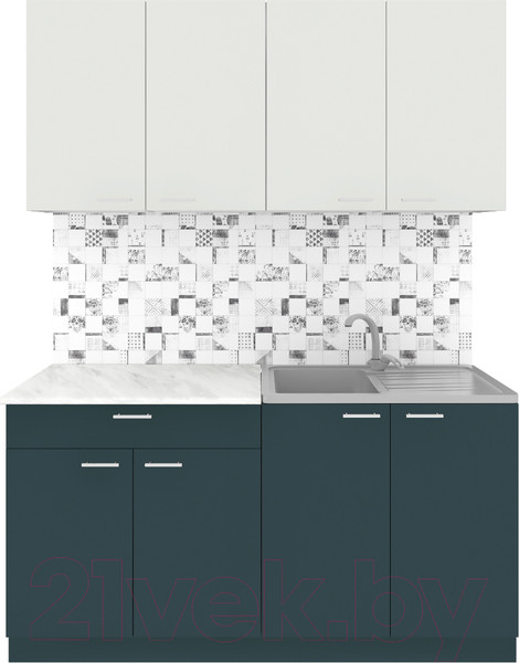 Изображение товара Кухонный гарнитур Агута Альфа 1.6 (бензин/холодный серый/этория)