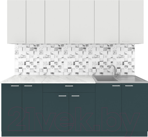 Изображение товара Кухонный гарнитур Агута Альфа 2.2 (бензин/холодный серый/этория)