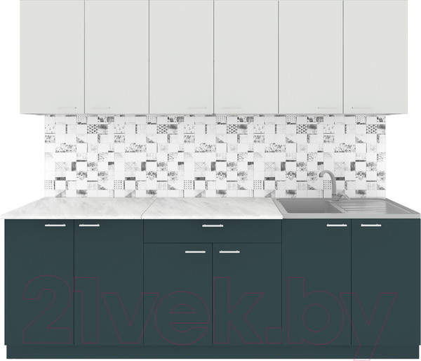 Изображение товара Кухонный гарнитур Агута Альфа 2.4 (бензин/холодный серый/этория)