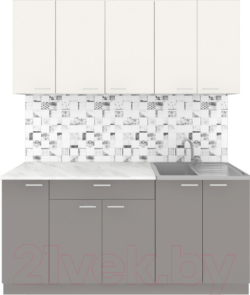 Изображение товара Кухонный гарнитур Агута Альфа 1.7 (глиняный серый/сатин/этория)