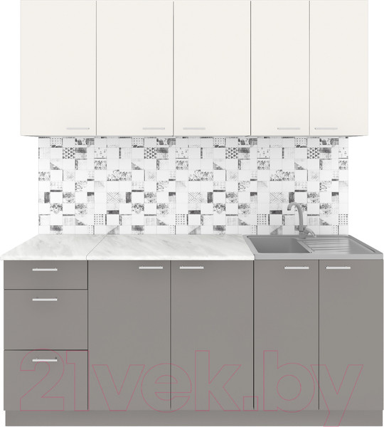 Изображение товара Кухонный гарнитур Агута Альфа 1.8 (глиняный серый/сатин/этория)