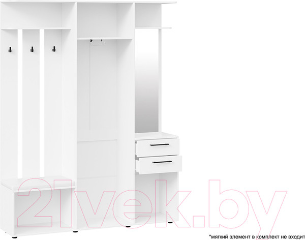 Изображение товара Секция в прихожую ТриЯ Витра тип 2 (белый ясень)