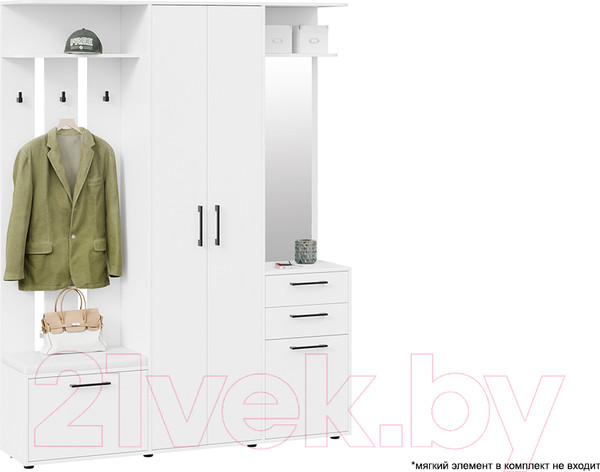 Изображение товара Секция в прихожую ТриЯ Витра тип 2 (белый ясень)