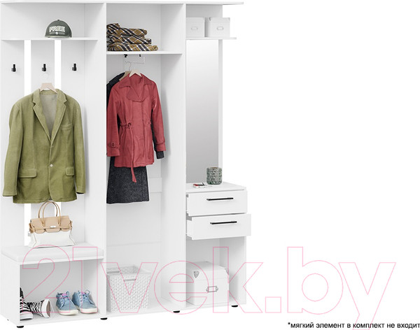 Изображение товара Секция в прихожую ТриЯ Витра тип 2 (белый ясень)