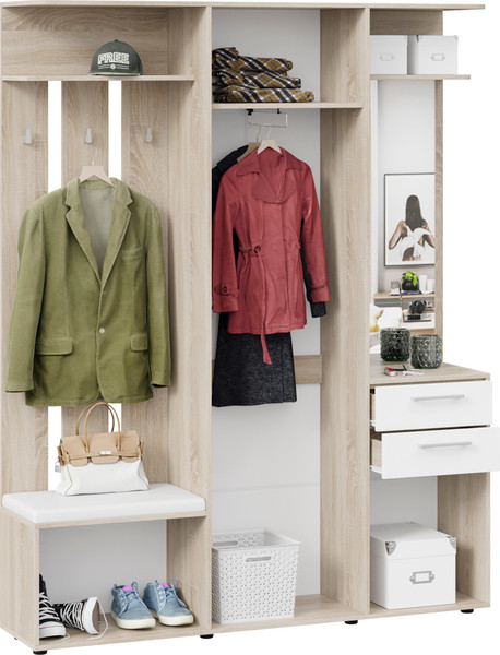 Изображение товара Секция в прихожую ТриЯ Витра тип 2 (дуб сонома/белый ясень)