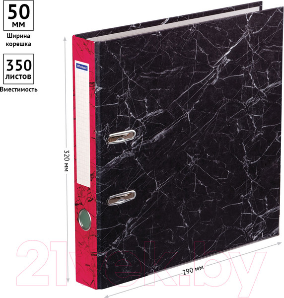 Изображение товара Папка-регистратор OfficeSpace 274410 (черный мрамор)