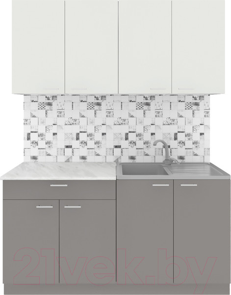 Изображение товара Кухонный гарнитур Агута Альфа 1.6 (глиняный серый/холодный серый/этория)