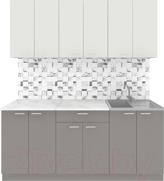 Изображение товара Кухонный гарнитур Агута Альфа 1.8/60 (глиняный серый/холодный серый/этория)