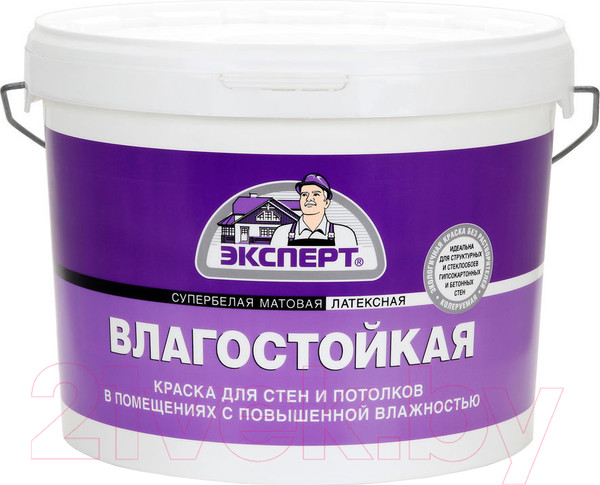 Изображение товара Краска Эксперт Влагостойкая Внутренние работы (14кг, супербелый)