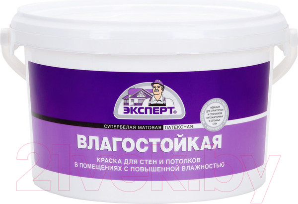 Изображение товара Краска Эксперт Влагостойкая Внутренние работы (3кг, супербелый)