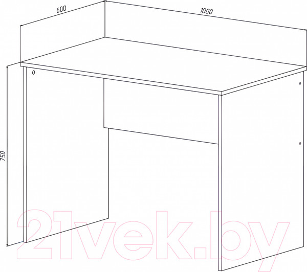 Изображение товара Письменный стол МДК СП2 1000x600x750 (белый)