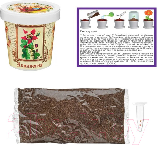 Изображение товара Набор для выращивания растений Rostokvisa Аквилегия / S1498