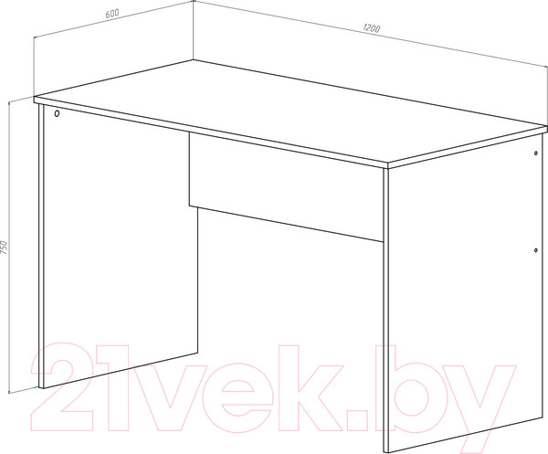 Изображение товара Письменный стол МДК СП3 1200x600x750 (белый)