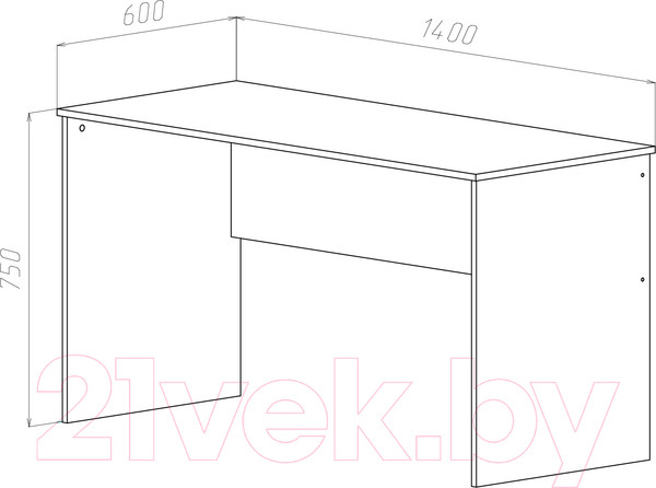 Изображение товара Письменный стол МДК СП4 1400x600x750 (дуб млечный)