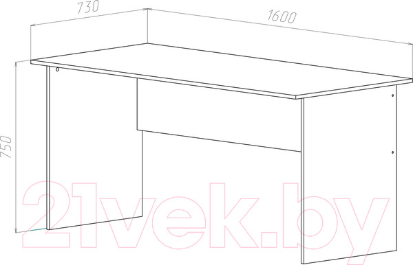 Изображение товара Письменный стол МДК СП5 1600x730x750 (белый)