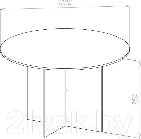 Изображение товара Стол для переговоров МДК СП-К круглый 1200x1200x750 (дуб млечный)
