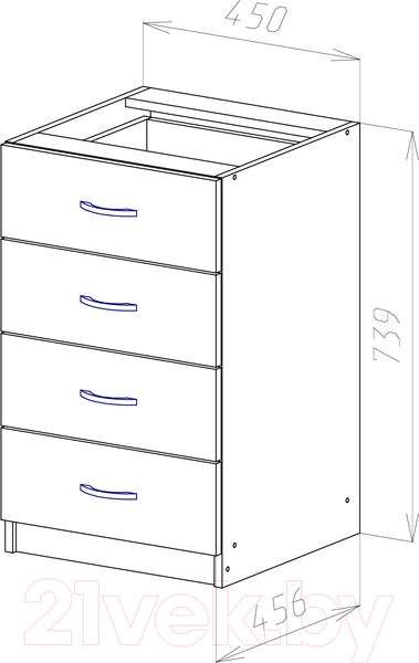 Изображение товара Тумба МДК ТБ1 приставная 454x456x739 (белый)