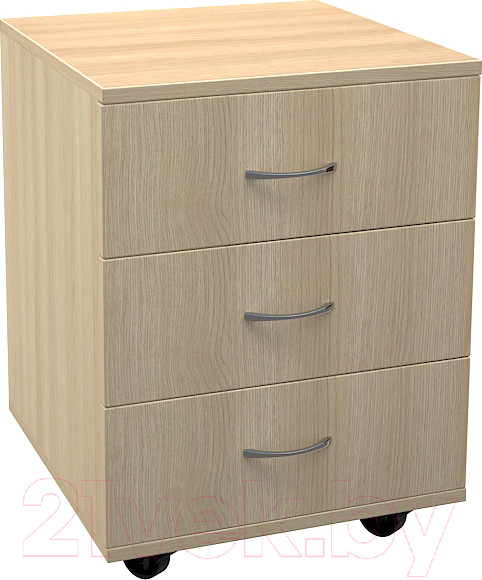 Изображение товара Тумба МДК ТБ3 выкатная с 3 ящиками 454x456x530 (дуб млечный)