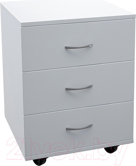 Изображение товара Тумба МДК ТБ3 выкатная с 3 ящиками 454x456x530 (белый)