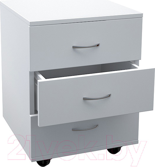 Изображение товара Тумба МДК ТБ3 выкатная с 3 ящиками 454x456x530 (белый)