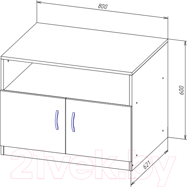 Изображение товара Тумба МДК ТБО для оргтехники 800x621x600 (белый)