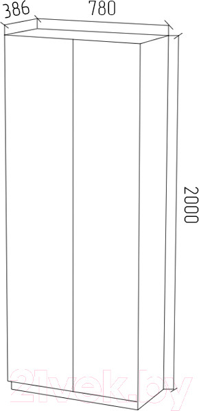 Изображение товара Стеллаж МДК СЛШ2 широкий закрытый 780x386x2000 (орех гварнели)