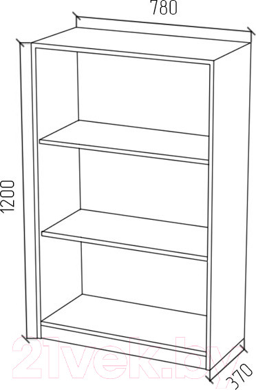 Изображение товара Стеллаж МДК СЛН1 широкий открытый низкий 780x370x1200 (интра)