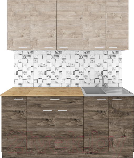 Изображение товара Кухонный гарнитур Агута Альфа 1.7 (дуб эспрессо/дуб винтажный/дуб бунратти)