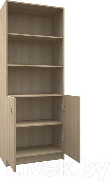 Изображение товара Стеллаж МДК СЛШ3 широкий с 2 дверьми и полками 780x386x2000 (дуб млечный)