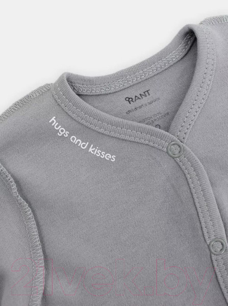 Изображение товара Боди для малышей Rant Hugs And Kisses / 6772-62 (Arctic Grey, р.62)