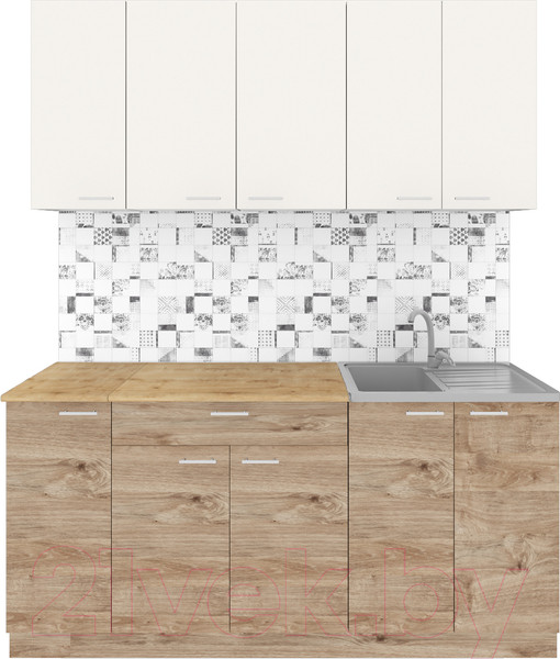 Изображение товара Кухонный гарнитур Агута Альфа 1.7 (дуб золотой/сатин/дуб бунратти)