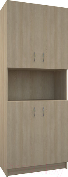 Изображение товара Стеллаж МДК СЛШ4 широкий с 4 дверьми и полками 780x386x2000 (дуб млечный)