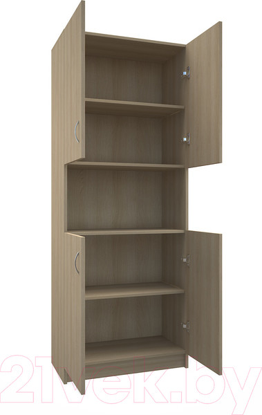 Изображение товара Стеллаж МДК СЛШ4 широкий с 4 дверьми и полками 780x386x2000 (дуб млечный)