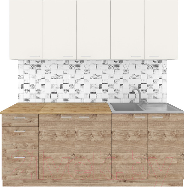 Изображение товара Кухонный гарнитур Агута Альфа 2.0 (дуб золотой/сатин/дуб бунратти)