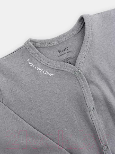 Изображение товара Комбинезон для малышей Rant Hugs And Kisses / 1172-68 (Arctic Grey, р.68)