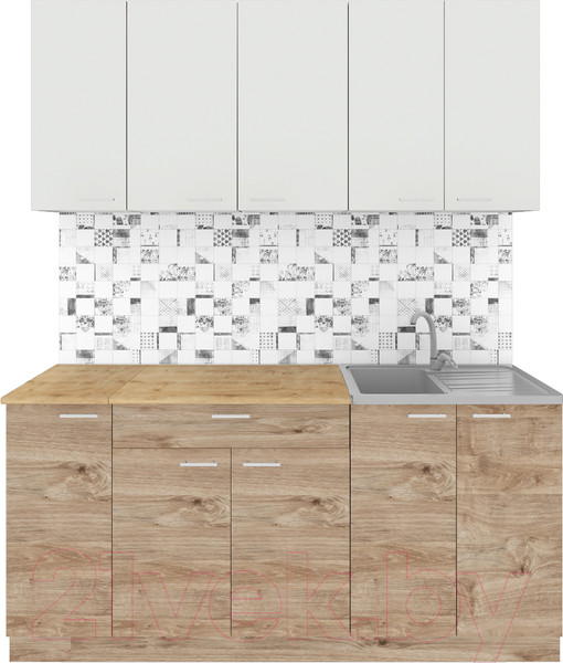 Изображение товара Кухонный гарнитур Агута Альфа 1.7 (дуб золотой/холодный серый/дуб бунратти)