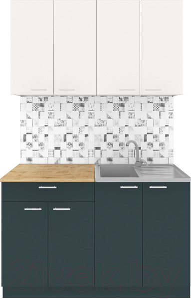 Изображение товара Кухонный гарнитур Агута Альфа 1.2 (бензин/сатин/дуб бунратти)