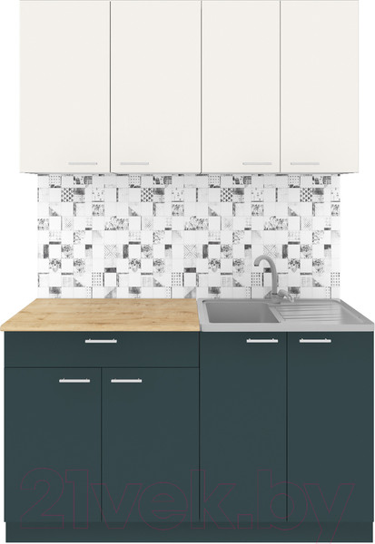 Изображение товара Кухонный гарнитур Агута Альфа 1.4 (бензин/сатин/дуб бунратти)