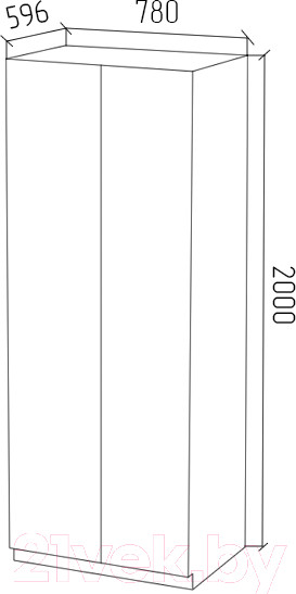 Изображение товара Шкаф МДК ШК1 для одежды 2-х дверный 780x596x2000 (дуб сонома)