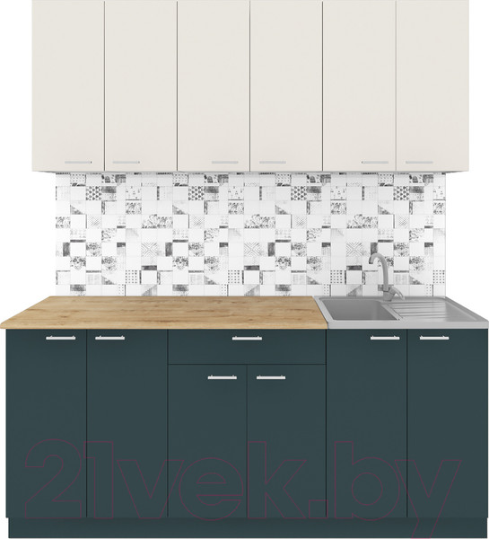 Изображение товара Кухонный гарнитур Агута Альфа 1.8/60 (бензин/сатин/дуб бунратти)