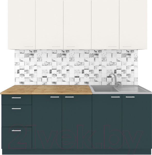 Изображение товара Кухонный гарнитур Агута Альфа 2.0 (бензин/сатин/дуб бунратти)