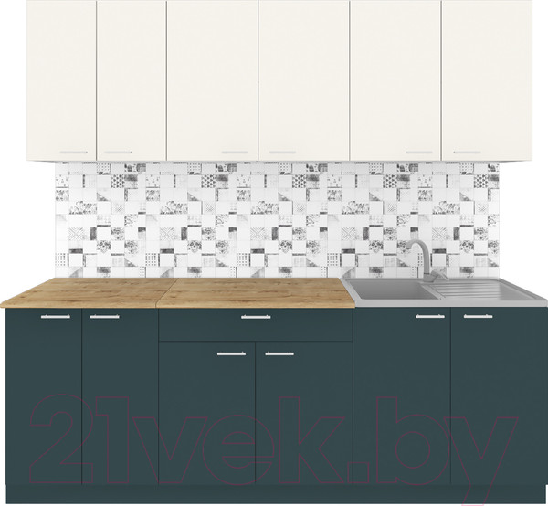 Изображение товара Кухонный гарнитур Агута Альфа 2.2 (бензин/сатин/дуб бунратти)