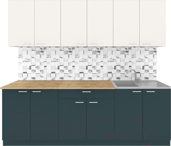 Изображение товара Кухонный гарнитур Агута Альфа 2.4 (бензин/сатин/дуб бунратти)