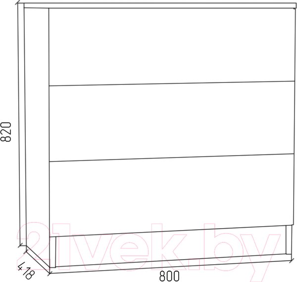 Изображение товара Комод МДК КМ1 с 3 ящиками 820x800x418 (белый)
