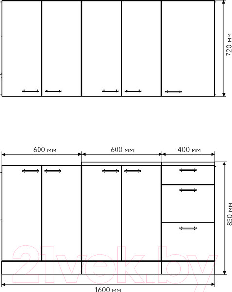 Изображение товара Кухонный гарнитур Агута Альфа 1.6/60 (дуб золотой/сатин/опал светлый)
